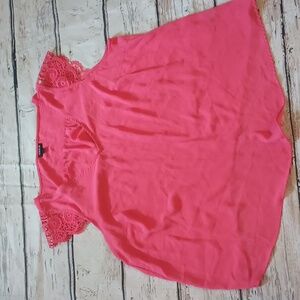 Torrid Pink Lace Flutter Sleeve Top Blouse 0